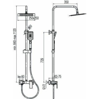 ZESTAW NATRYSKOWY ZVL-2455750 VALVEX LOFT BLACK