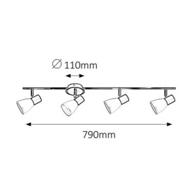 SPOT ATI E-14 4X 4W CZARNY/CHROM  5979