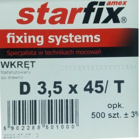 WKRĘTY FOSFATOWANE 35x45MM DO DREWNA  D3545T op.500szt STARFIX