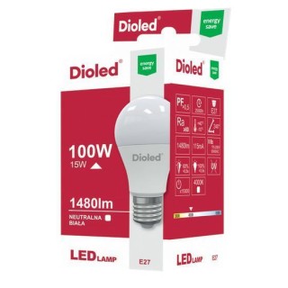 ŻARÓWKA LED DD E27 15W 1500lm 4000K NEUTRALNA BIAŁA DIOLED