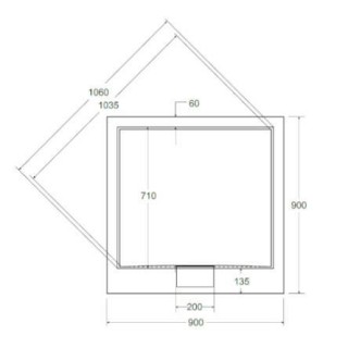 BRODZIK AXIM ULTRASLIM 90x90x2,5 BESCO BAX-90-KW