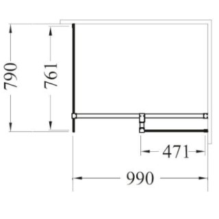 KABINA PRYSZNICOWA EXCEA 100x80x190 EXC-108-190B BESCO WALK-IN