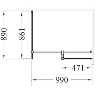 KABINA PRYSZNICOWA EXCEA 100x90x190 EXC-109-190B BESCO WALK-IN