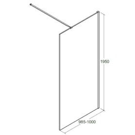 KABINA PRYSZNICOWA AVEO BLACK 100x195 AVB-100-195C BESCO WALK-IN