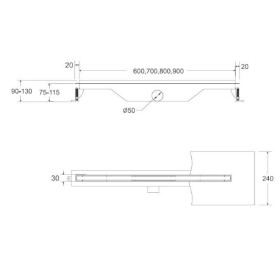 ODPŁYW LINIOWY VIRGO SLIM 90x3 OL-90-VS