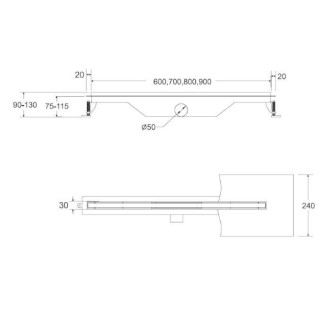 ODPŁYW LINIOWY VIRGO SLIM 90x3 OL-90-VS