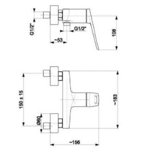 BATERIA NATRYSKOWA ŚCIENNA AMAZONIT  B-84-00-7-0000     /4626-010-00