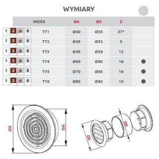 OSŁONA "MINI-WENT"FI80 BIAŁA T76