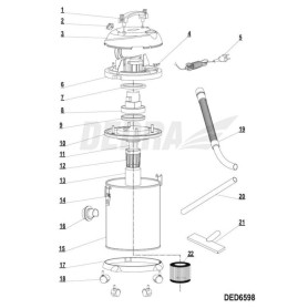 ODKURZACZ WARSZTATOWY 1200W 20L DEDRA A065010 DED6598