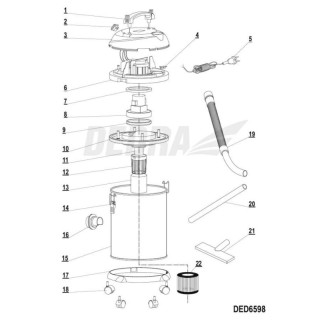 ODKURZACZ WARSZTATOWY 1200W 20L DEDRA A065010 DED6598