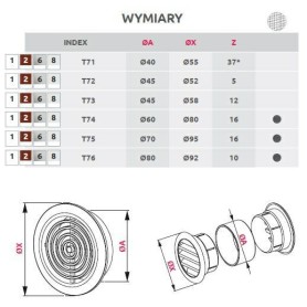 OSŁONA "MINI-WENT" FI60 TUOS  T74BR