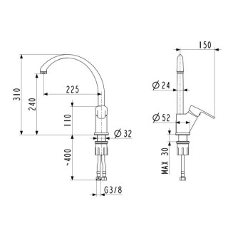 BATERIA ZLEWOZMYWAKOWA KFA MOHIT CHROM 5913-615-00