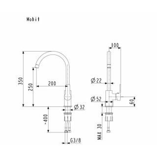 BATERIA ZLEWOZMYWAKOWA KFA MOHIT CHROM 5913-815-00