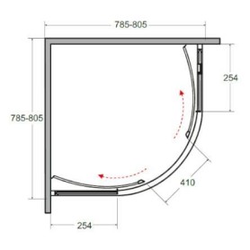 KABINA PRYSZNICOWA MODERN 80X80X185 MP-80-185-C BESCO