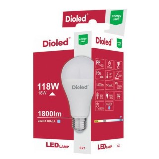 ŻARÓWKA LED DD E27 18W 1800lm ZIMNA BIAŁ DIOLED