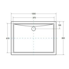 BRODZIK PROSTOKĄT 100X80X3 BESCO ALPINA SLIMELINE BAA-108-P