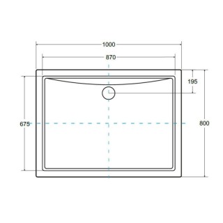 BRODZIK PROSTOKĄT 100X80X3 BESCO ALPINA SLIMELINE BAA-108-P