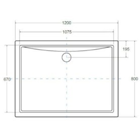 BRODZIK PROSTOKĄT 120X80X3 BESCO ALPINA SLIMELINE BAA-128-P