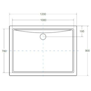 BRODZIK PROSTOKĄT 120X90X3 BESCO ALPINA SLIMLINE BAA-129-P