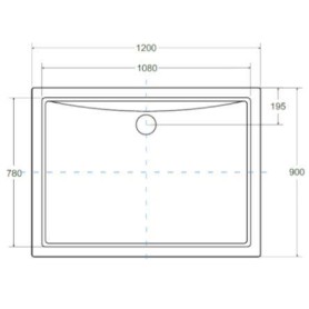 BRODZIK PROSTOKĄT 120X90X3 BESCO ALPINA SLIMLINE BAA-129-P