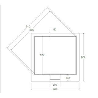 BRODZIK AXIM ULTRASLIM 80x80x2,5 BESCO BAX-80-KW