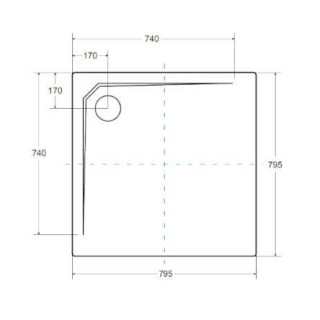 BRODZIK ACRO ULTRASLIM 80X80X2 BMAC-80