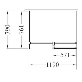 KABINA PRYSZNICOWA EXCEA 120x80x190 EXC-128-190B BESCO WALK-IN