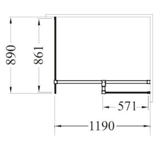 KABINA PRYSZNICOWA EXCEA 120X90X190 EXC-129-190B BESCO WALK IN