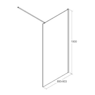 KABINA PRYSZNICOWA TOCA 90x190 TCB-90-190C BESCO WALK-IN