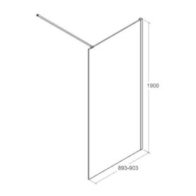 KABINA PRYSZNICOWA TOCA 90x190 TCB-90-190C BESCO WALK-IN