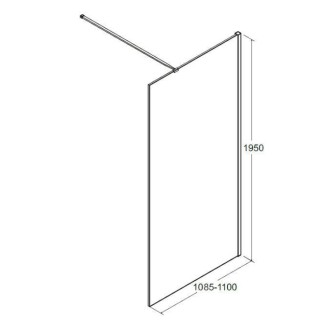 KABINA PRYSZNICOWA AVEO BLACK 110X195 AVB-110-195C BESCO WALK-IN