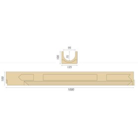 KORYTKO POLIMEROBETONOWE 1M 1000X125X100MM   POKRYWA OCYNK