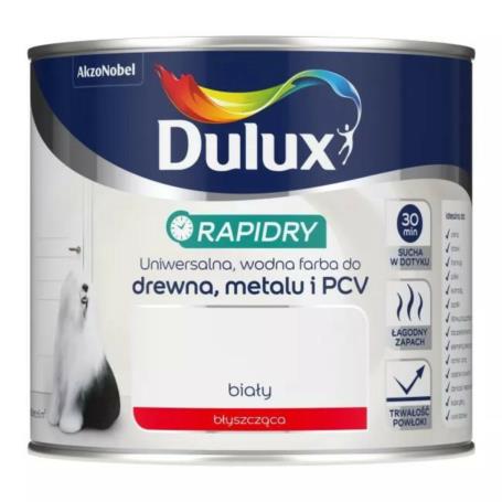 Dulux Rapidry emalia akrylowa biała błyszcząca 0,4l