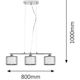 LAMPA WISZĄCA ANASTASIA E27 3x60W  CHROM/BRĄZ 2630