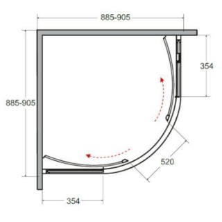 KABINA PRYSZNICOWA MODERN 90x90x185 MP-90-185-C  BESCO