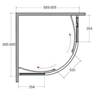 KABINA PRYSZNICOWA MODERN 90x90x185 MP-90-185-C  BESCO