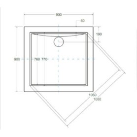 BRODZIK AQUARIUS SLIMLINE 90x90x3 BAA-90-K