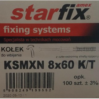 KOŁEK WBIJANY KSMXN 8x60 op. 100szt  AMEX