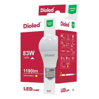 ŻARÓWKA LED DD E27 14W 1190lm 230V CIEPŁA BIAŁA  DIOLED