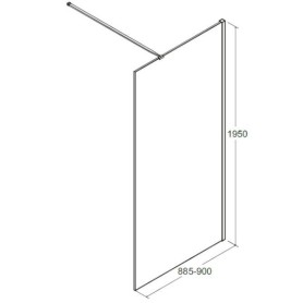 KABINA PRYSZNICOWA AVEO 90x195 AV-90-195-C BESCO WALK-IN