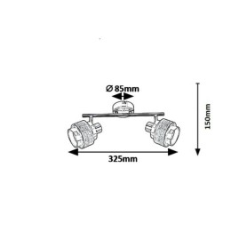 SPOT BASIL 2X 10W 5380 CHROM SATYNA / SREBNY DĄB