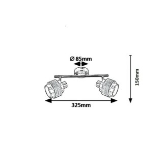 SPOT BASIL 2X 10W 5380 CHROM SATYNA / SREBNY DĄB