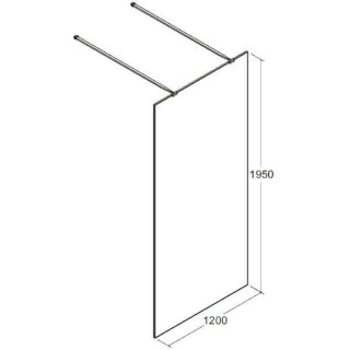 KABINA PRYSZNICOWA AVEO DUE BLACK 120x195 ADB-120-195C BESCO WALK-IN