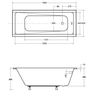 WANNA PROSTOKĄTNA QUADRO SLIM WAQ-190-SL 190x90