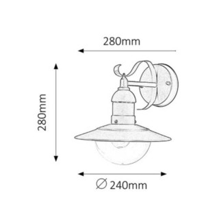 KINKIET OSLO 8271 IP44 ZŁOTO ANT. E27 60W RABALUX