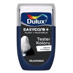 DULUX EASYCARE TESTER PLUS CZARNO NA  0,03L BIAŁYM