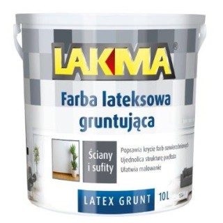 LATEX GRUNT BIAŁY 10L LAKMA