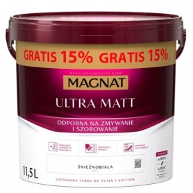 Farba Lateksowa do Ścian i Sufitów Magnat Ultra Matt 11,5L Biała